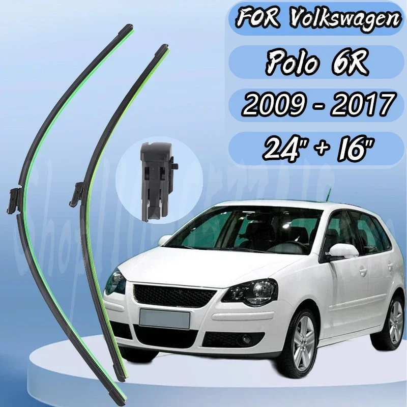 

New fifth generation silent upgrade Wiper Blades For VW Polo 6R Hatchback Front Rear Set 2009-2017 wiper 24"+16"