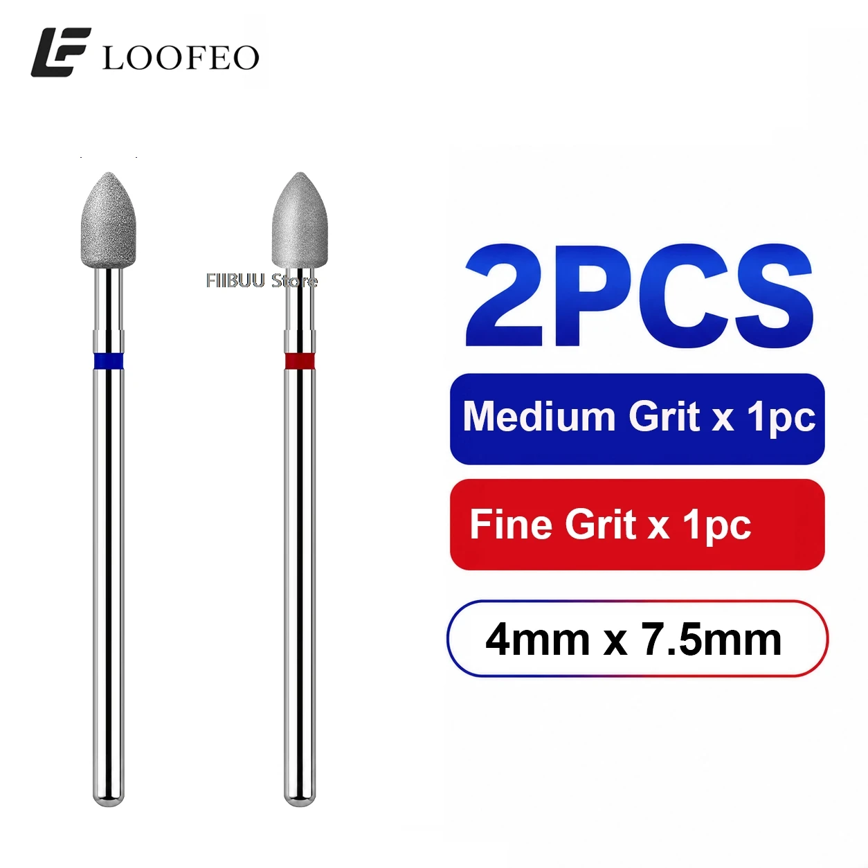 2pcs Diamond Cuticle Nail Drill Bits 3/32 Inch Milling Cutter for Manicure Nail Prep Nail File Accessories E-File Refill Bits 