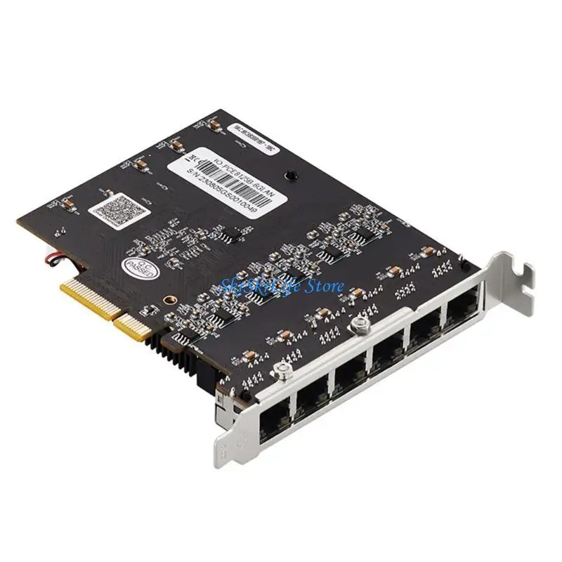 E65E PCIE 2.5 Tarjeta red Gigabit RTL8125B 6 Puerto RJ45 Desktop red LAN