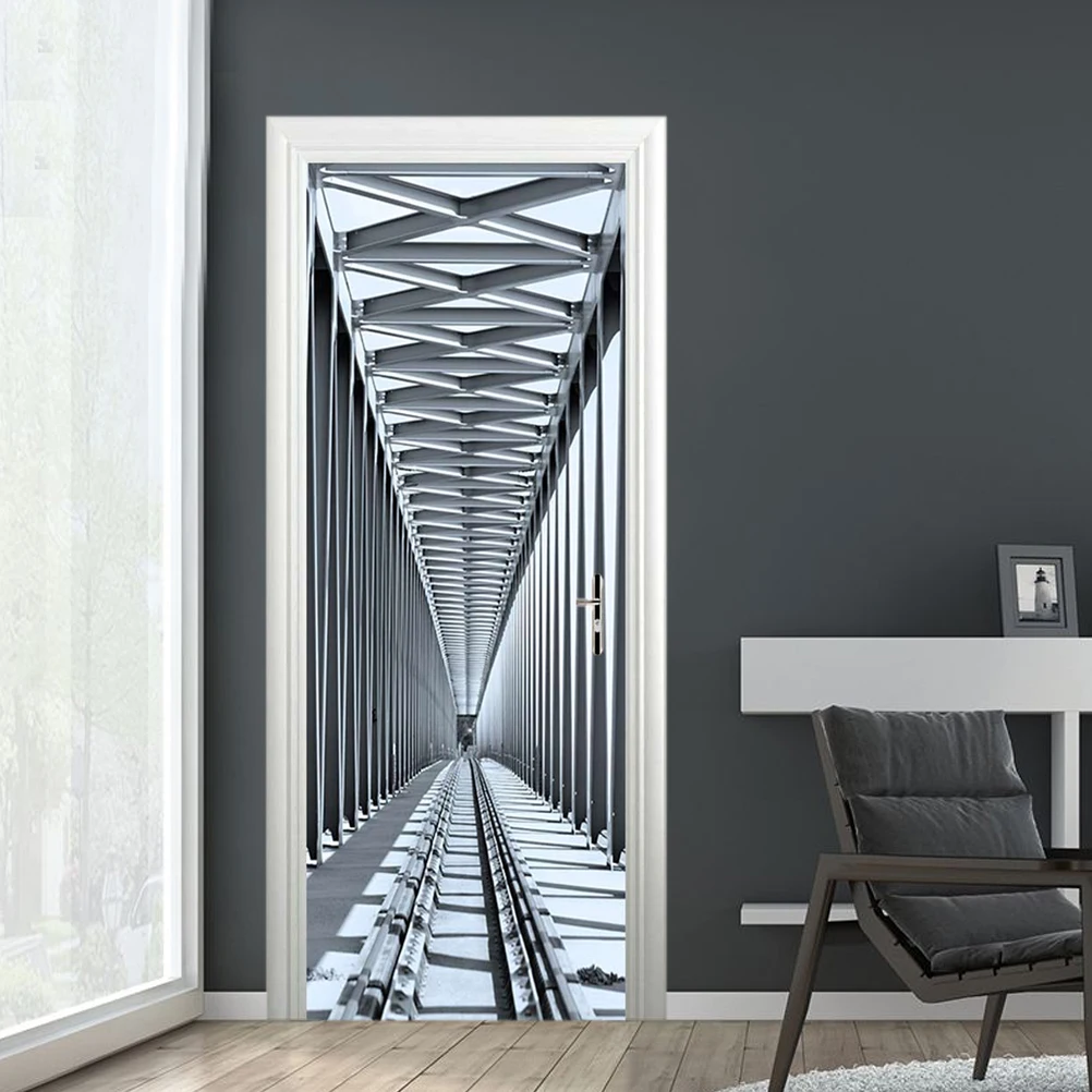 

3 D Waterproof Door Stickers Living Room Decor Bedroom Wall Mural Self-adhesive