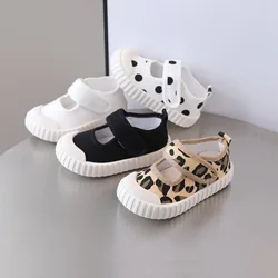 Çocuk ayakkabı kızlar ayakkabı çocuk sevimli tatlı tuval rahat ayakkabılar moda leopar ekose yumuşak Flats kızlar Toddler kız ayakkabı 21-32