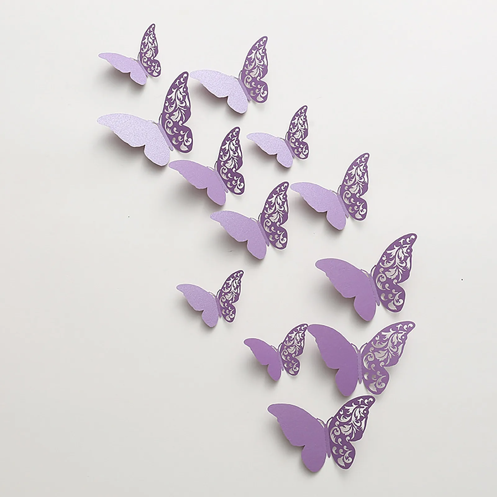 Three Dimensional Hollow Out Butterfly Wall Stickers Pearl Paper Simulation Butterfly Wall Sticker Solid Color Home Decorations