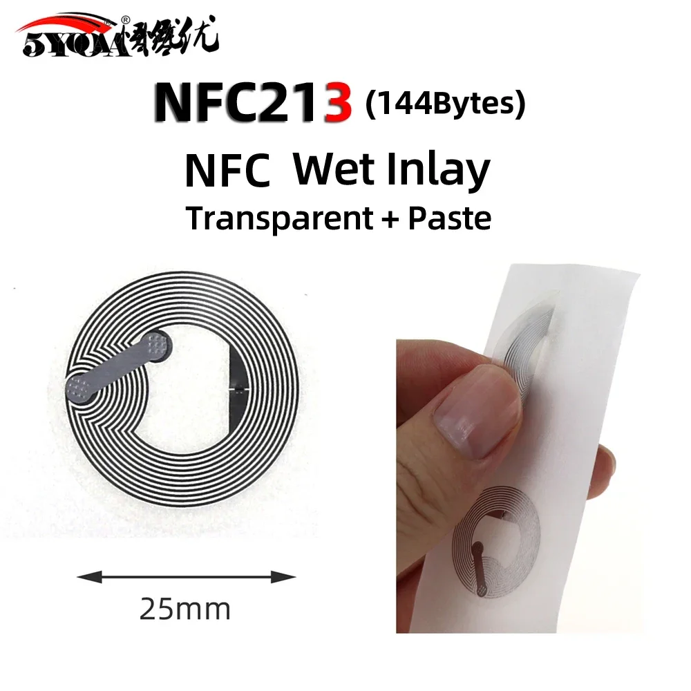 5YOA 10pcs 100pcs Ntag213 Ntag215 NFC Tag Sticker 13.56MHz ISO14443A Label Phone Available RFID Adhesive Label