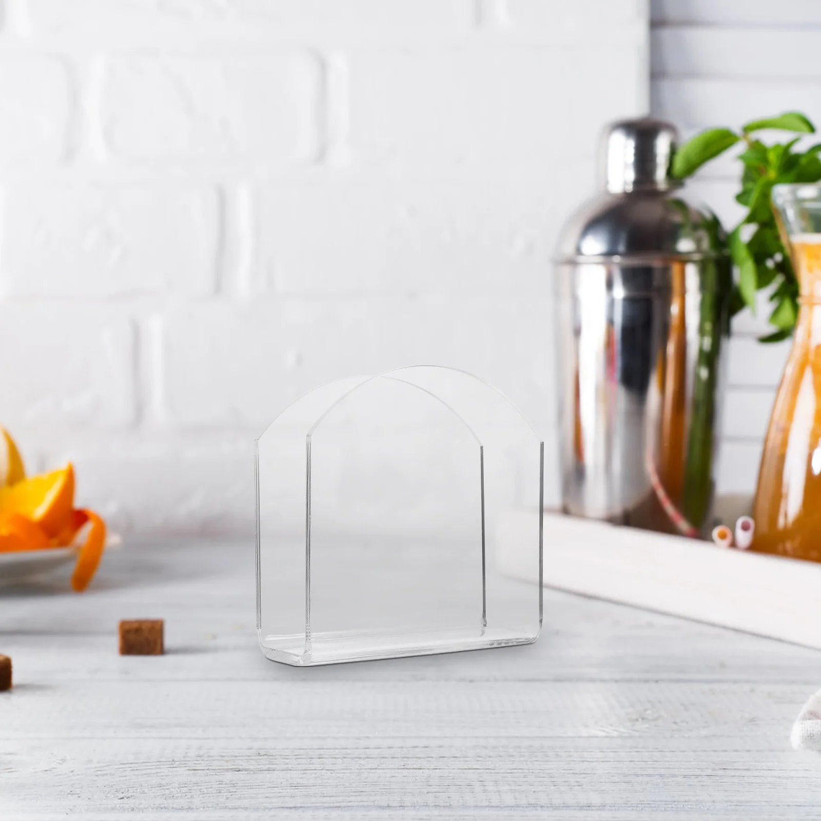 

Transparent Acrylic Napkin Holder Tabletop Tissue Storage Rack Desktop Serviette Dispenser Modern Kitchen Dining Napkin Stand