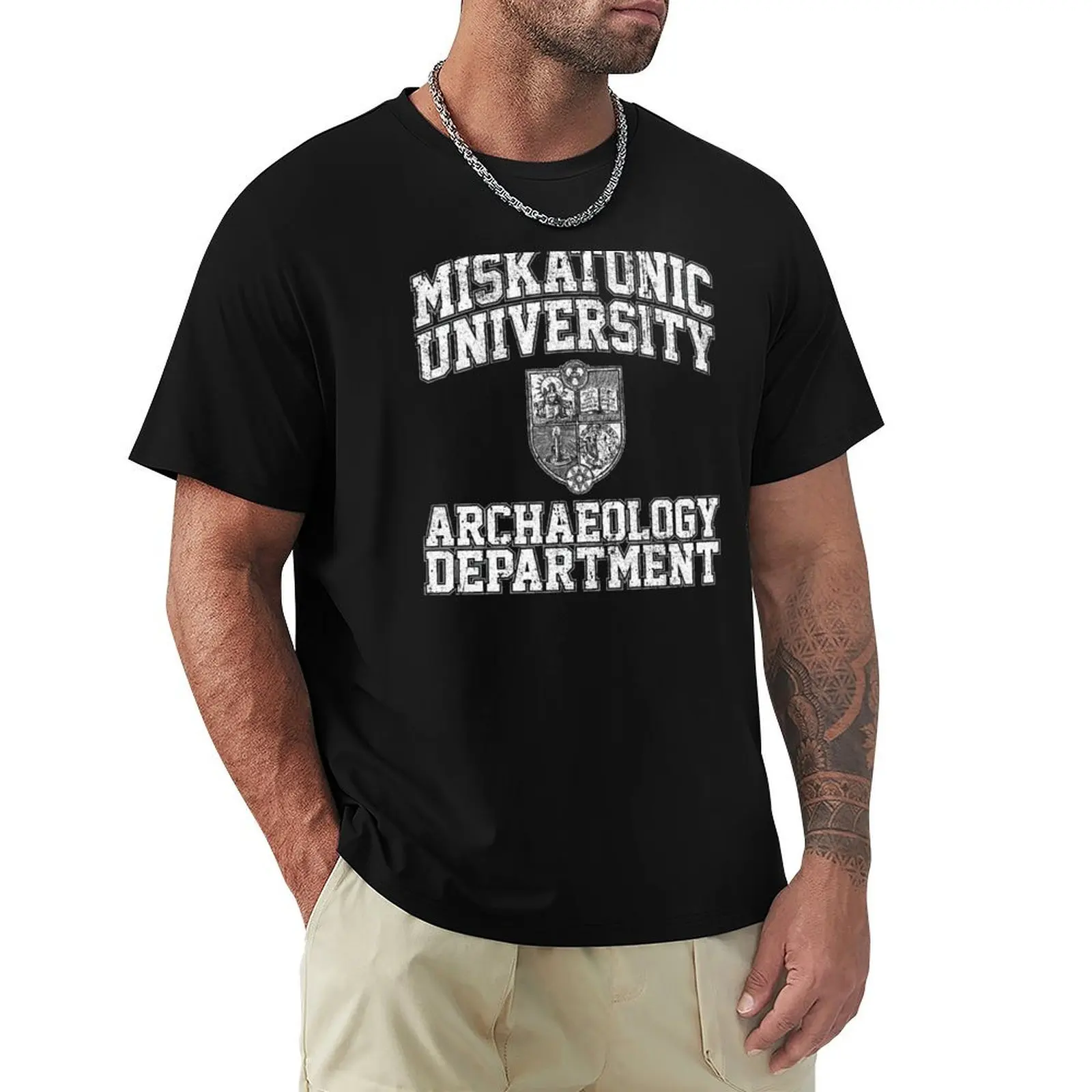 

Miskatonic University Archaeology Department T-Shirt summer 2025 oversized Men's clothing