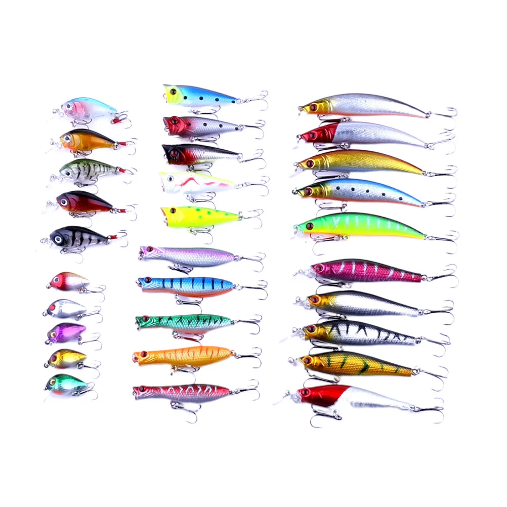 

30Pcs Fishing Lures Metal Fish Shape Lifelike Fishing Baits Simulation Bait Needle Hooks Tackle Accessories for Carp Bass