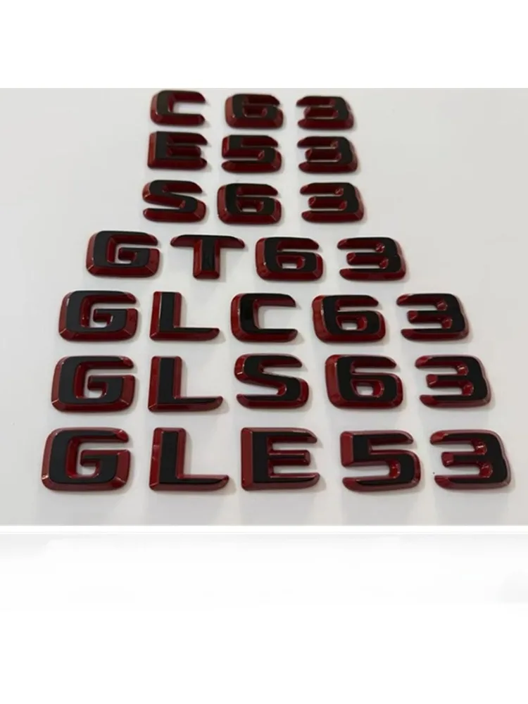 Emblemat z dwoma tonami, nowy styl 2025, litery i cyfry C43 C63 Glc63 GLE63, naklejka logo na tylną klapę bagażnika samochodu W205 W206 — 2