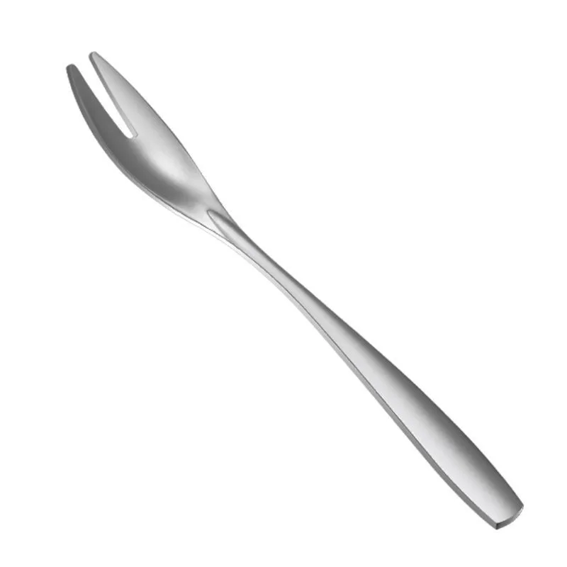 

Stainless steel small fruit fork plate, used for distributing fruits, desserts or cakes, a six-piece fork set
