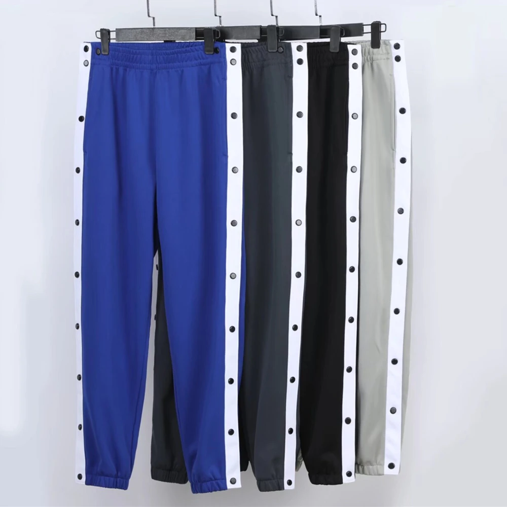 

Комплексные тренировочные брюки для молодежи и взрослых, спортивные штаны для бега, фитнеса, бейсбола, баскетбола, спортивные штаны на пуговицах с обеих сторон