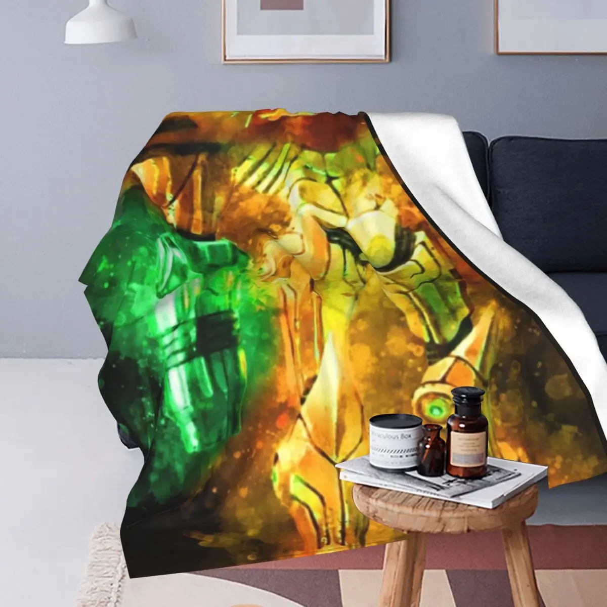 Metroid Samus Aran Prime Hunter Blankets Flannel Sofa Lightweight Throw Blankets for Home Bedroom Travel Throws Bedspread Quilt view 2