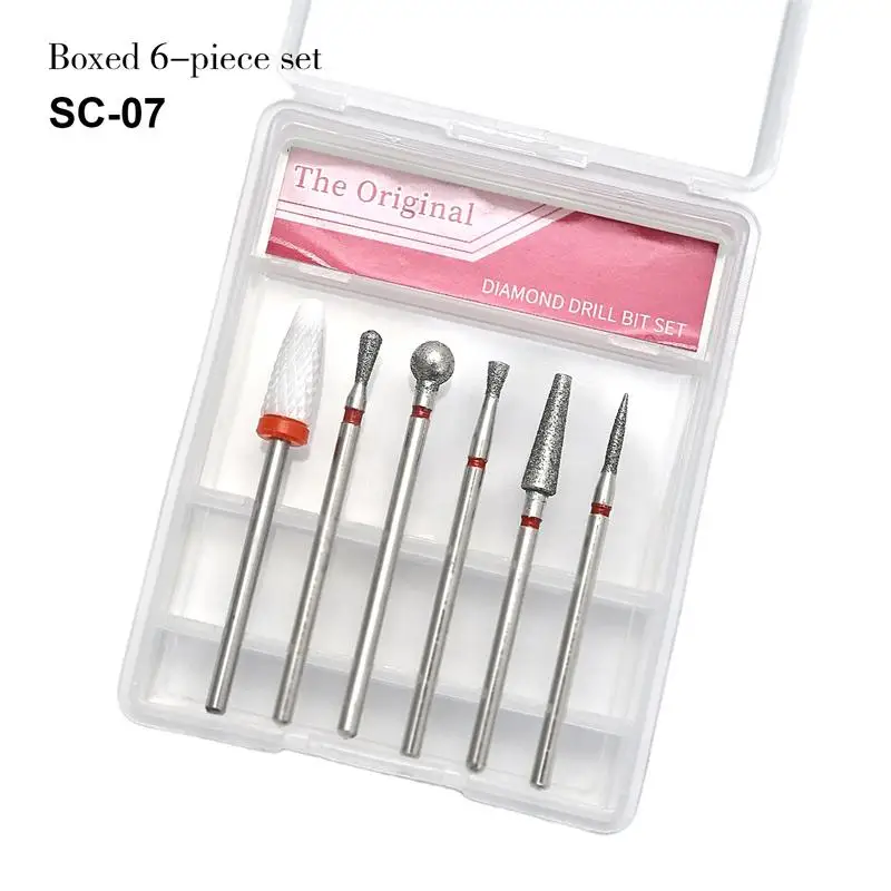 

6Pcs Nail Cone Tip Diamond Drill Bits Electric Cuticle Clean Rotary Manicure Nail Drill Bits Pedicure Grinding Head Sander Tools