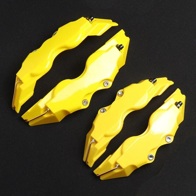 2x Yellow 3D Front+Rear Car Disc Brake Caliper Cover Parts Brake Kit Accessories