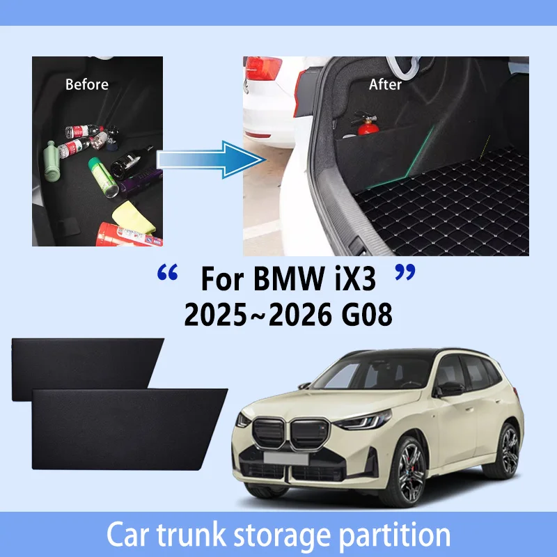 

Car Accessories For BMW iX3 2025~2026 G08 Thickening Trunk Storage Partition Multifunction Storage Auto Interior Parts Organizer