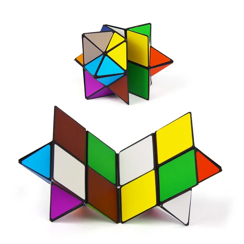 2pcs Set Colorful Folding Cube Magic Star Infinite Cube Puzzle Toy Children Kids Gift Toy Youth Adult Instruction