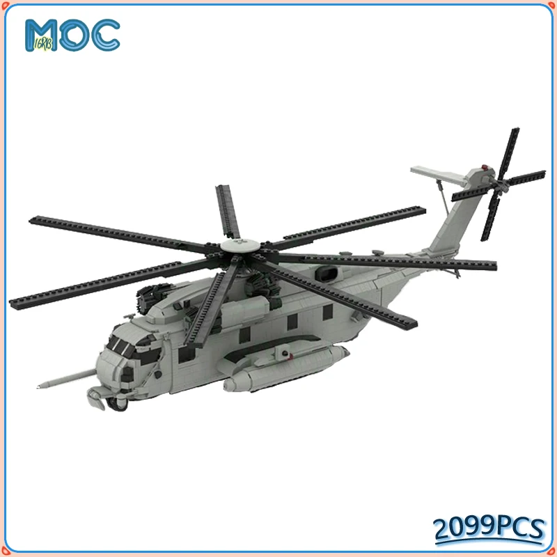 Space Sikorsky CH-53E Super Stallion Model 1/35 Scale MOC Building Blocks Fighter DIY Assembled Bricks Xmas Toys Gifts 2099PCS