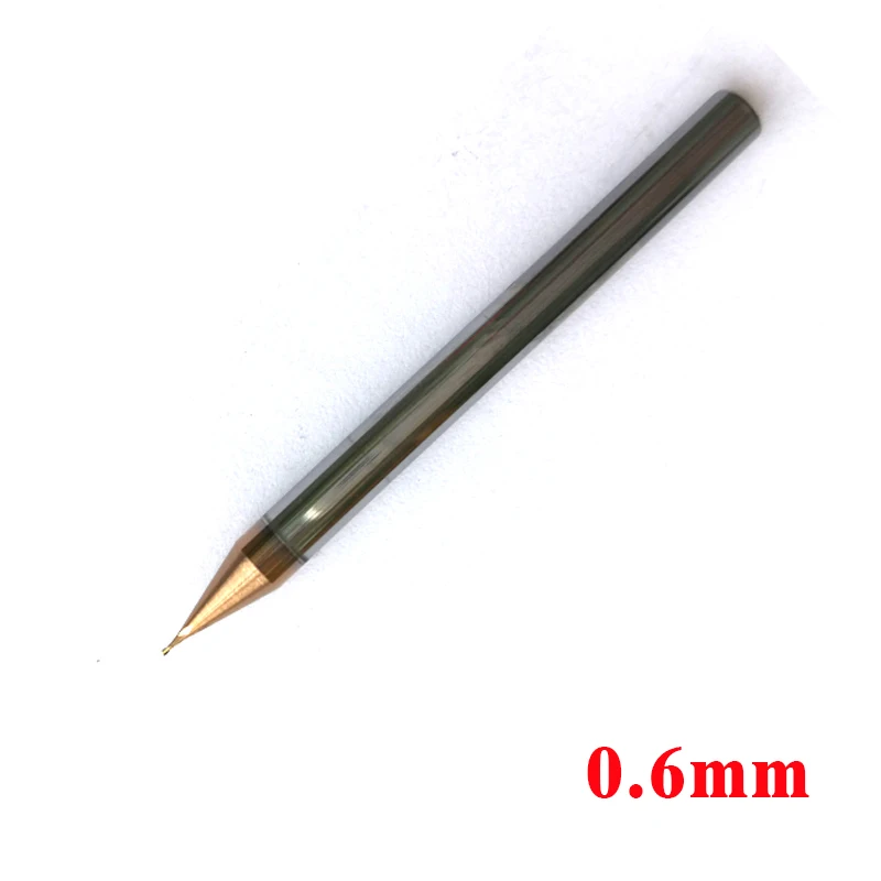 1pc 0.2mm,0.3mm,0.4mm,0.5mm-0.9mm 2 Flutes HRC55 Tungsten Flat And Ball Nose End Mills Spiral Bits Carbide CNC Router Bits