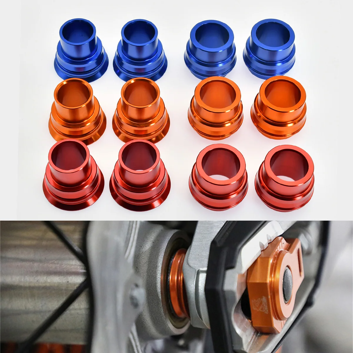 

Motocross 20MM/22MM Front Rear Wheel Spacers Hub Collars For KTM EXC EXC-F XC-W XCF-W 2017-2023 For Husqvarna FE TE TX 250-501