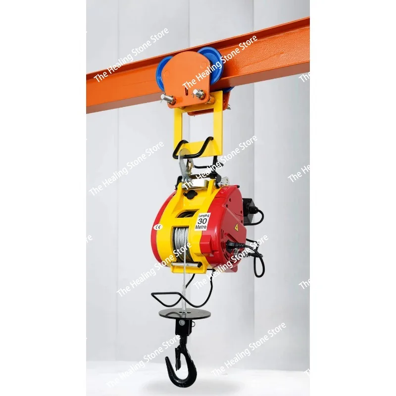 Electric Hoist 220v Crane Household Small Lifting Micro Electric Hoist Portable Remote Control Winch