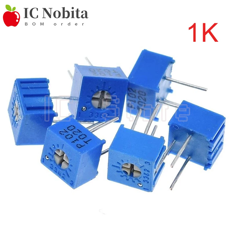 

1000PCS 3362P 102 Single Turn Precision Adjustable Resistor 1K Trimpo Trimmer Potentiometer