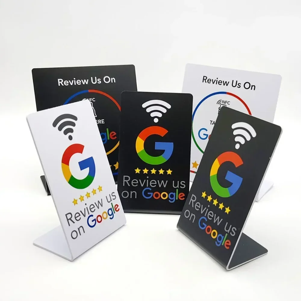Bendable Tabletop NFC Google Review Station 13.56MHz Programmable Standing Brand Display Bracket
