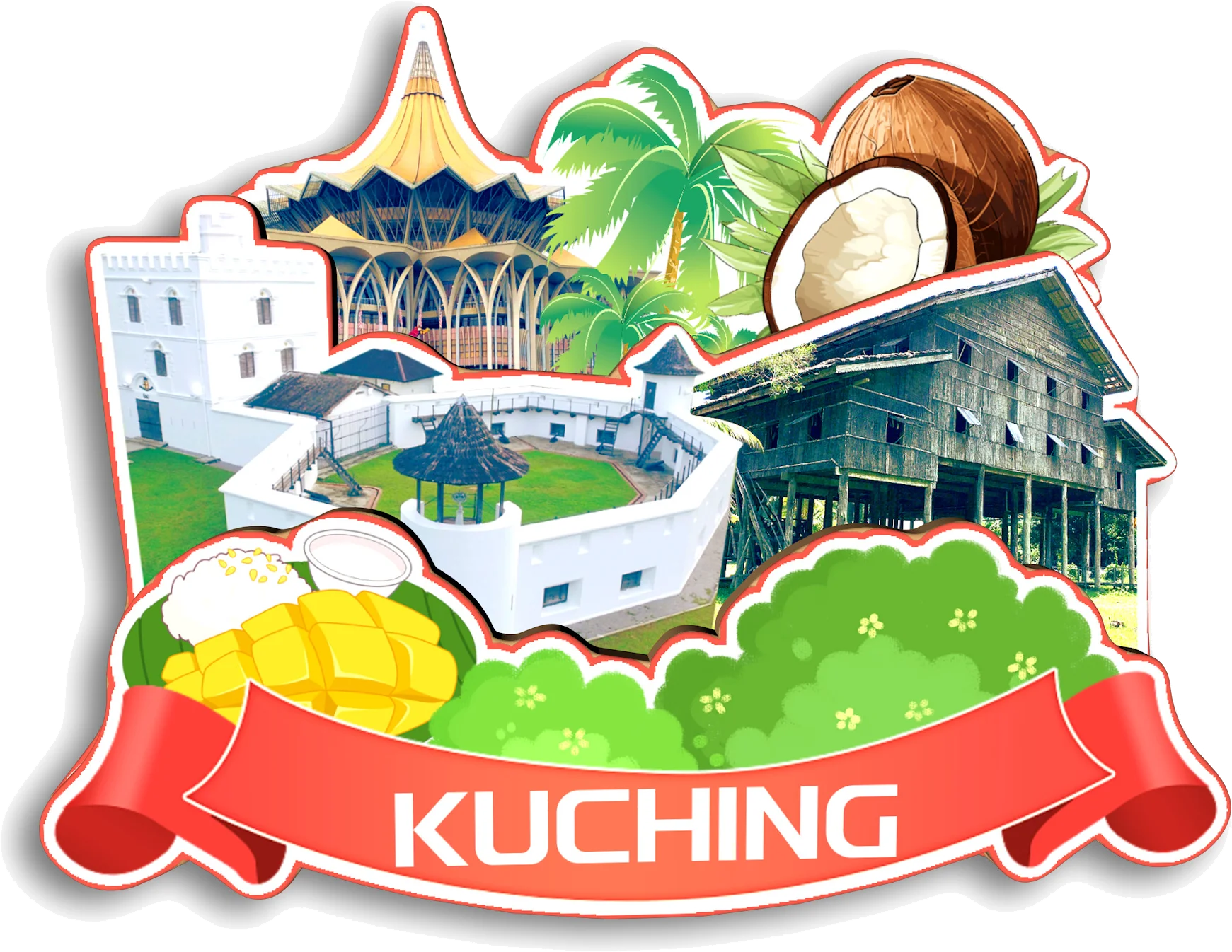 Johor Bahru Kuching Kota Kinabalu Ipoh Melaka George Town Cameron Highlands Malaysia Fridge Magnet Travel Souvenir Gift #3