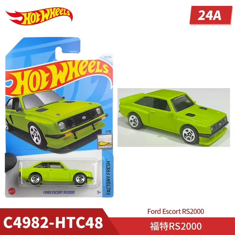 2024 Original Hot Wheels Car Ford Escort RS2000 Kids Toys for Boys 1/64 Diecast Alloy Voiture Model Brinquedos Children Gift