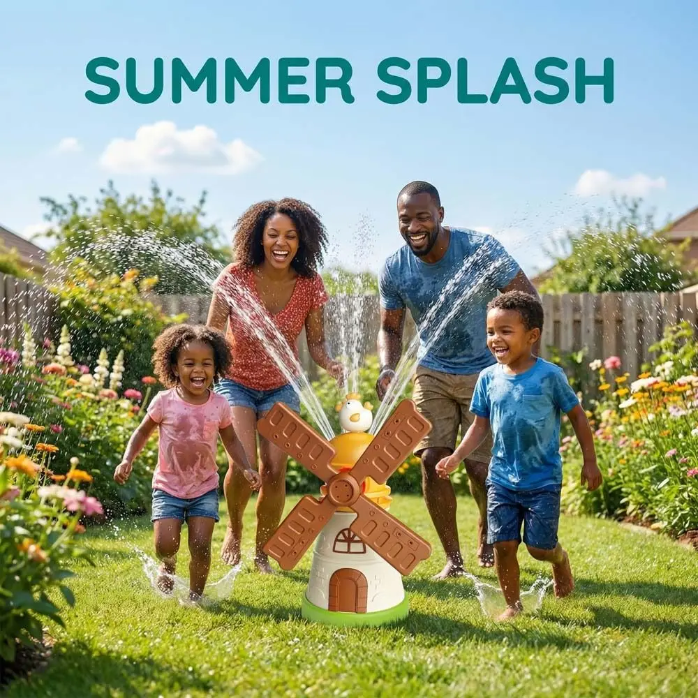 Plastics Windmill Sprinkler Multipurpose Interactive Baby Bath Playing Water Cartoon Children's Shower Hand-eye Coordination