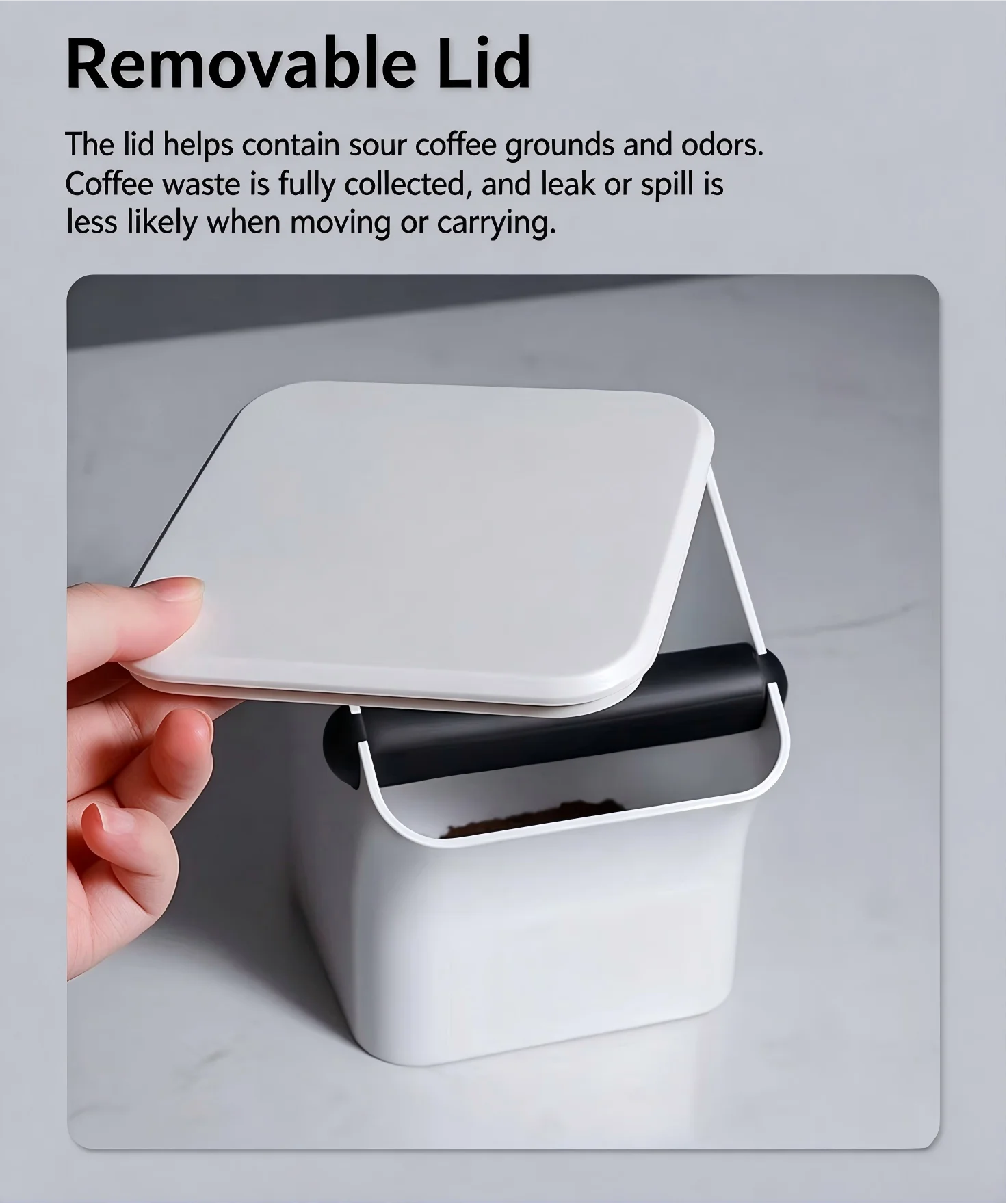Caja para desagotar el café con tapa, cubo para recoger los posos de espresso, varilla desmontable para desagotar, accesorios para cafetería casera.