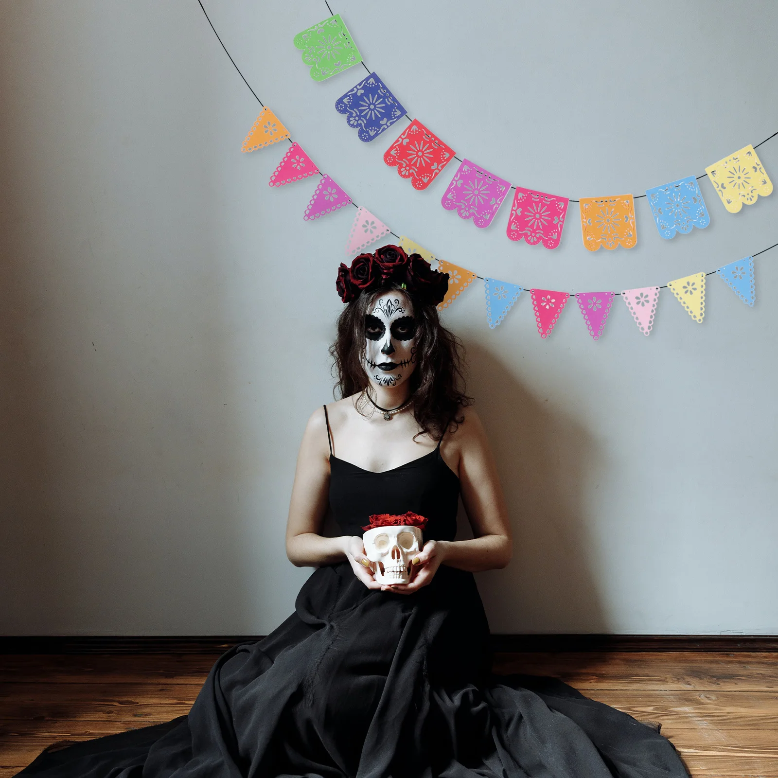 

1 set 1 Set Day Of The Dead Banner Premium Felt Decor For Mexican Party Fiesta Outdoor Indoor Celebration Party