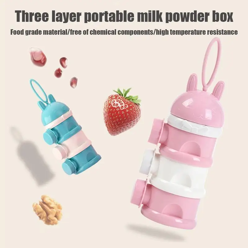 Milk Powder Dispenser Container 3 Layers Snack Storage Container Non-Spill Milk Can Milk Powder Container Formula Box