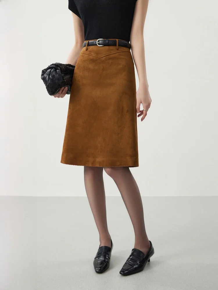 

Современная замшевая юбка женская, с завышенной талией, А-силуэт, из полиэфирного волокна, модный тренд весны 2026