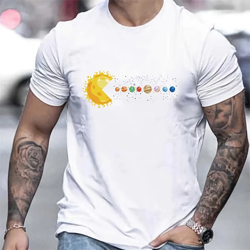 Funny Solar System Planets Pattern T Shirts Summer Trend Short Sleeve 3D Printed Mens T-shirts Street Hip Hop Pullovers Tees image 5