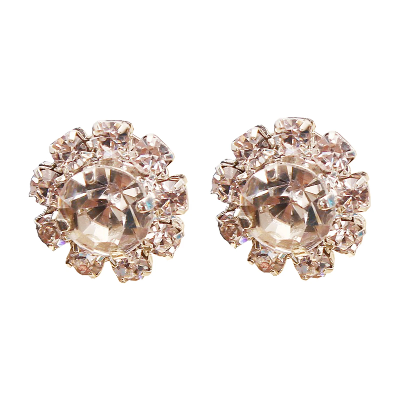 Women\'s Fashion Stud Earrings Shining Rhinestone Flower Charm Jewelry Ear Studs Earrings aretes de mujer серьги висячие