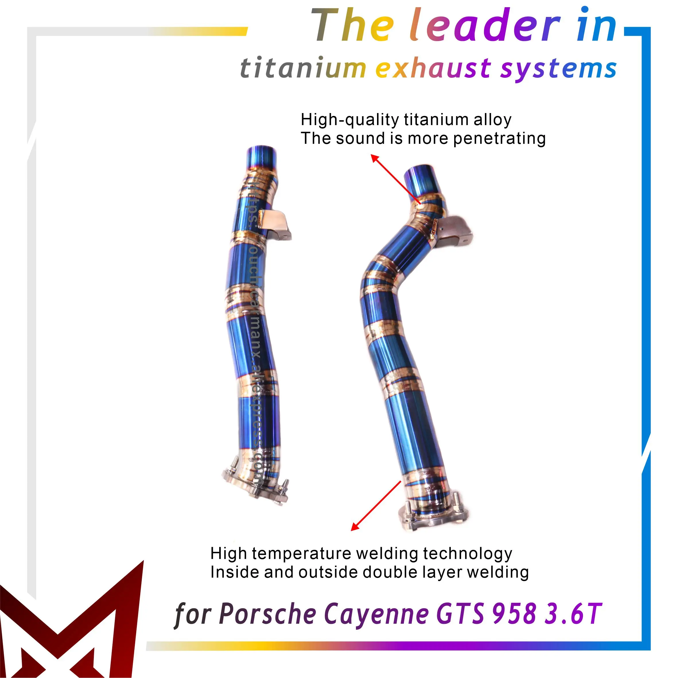 

MANX for Porsche Cayenne GTS 958 3.6T High quality Resonant Tube Ti Exhaust system Replacement installation