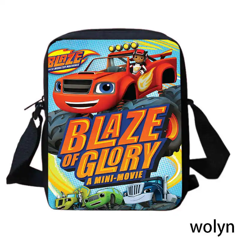 Blaze and the Monster Machines Satchel,Primary School Students Shoulder Bag,Light Weight Crossbody Bags for Boys Girls