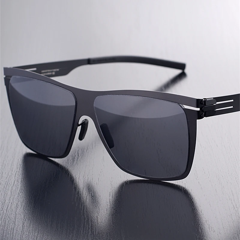 

German Screwless Oversized Sunglasses for Men Anti-ultraviolet UV400 Sunglass Women Ultralight Trendy Square Sun Glasses Male