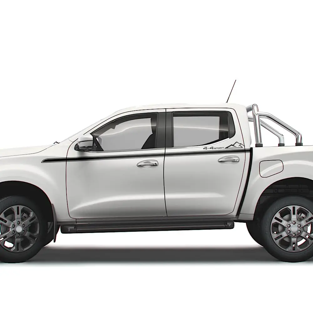 

2pcs Up Side 4x4 Sport Mountain Stripes Decals Stickers Stripes kit Compatible with Nissan Frontier Navara All Generations NP300