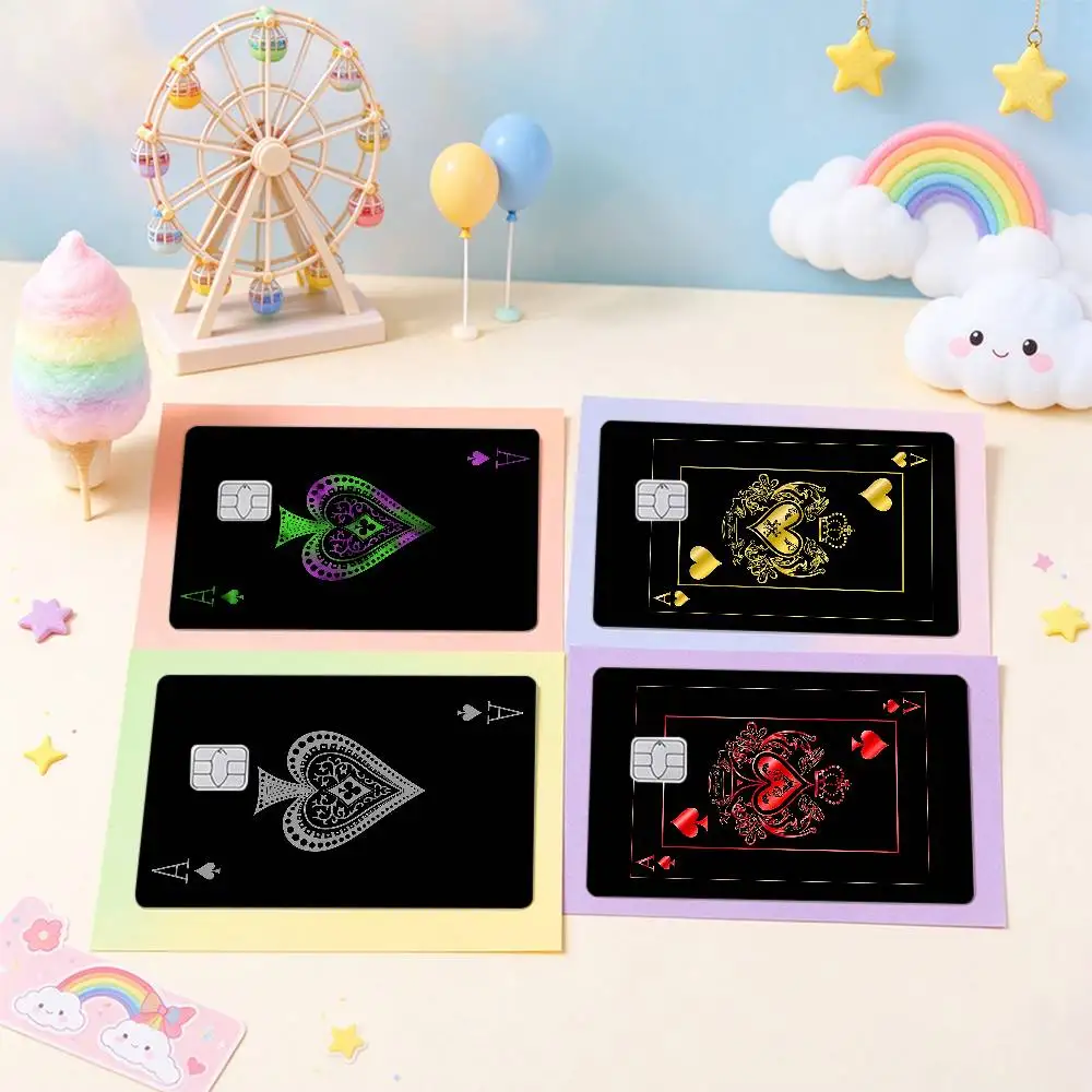 Poker Ace Of Spades Credit Card Skin Stickers Matte Anti Scratch Suitable For VISA Card Bus And Subway Contactless IC Cards