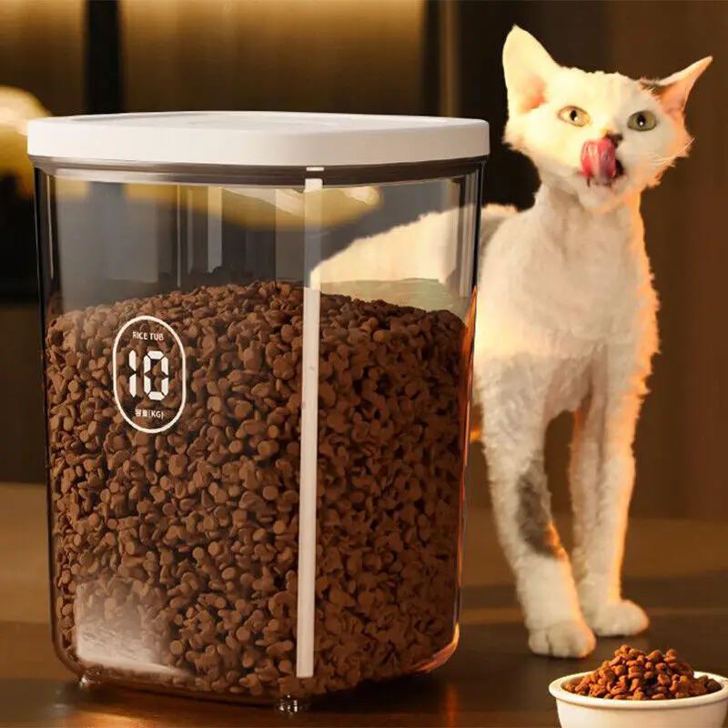 Pet Food Storage Container with Measuring Cup Cat Dog Grain Large Capacity Moisture-proof Food Box Pet Supplies Accessories