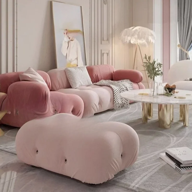 

Modular fabric B & B wabi-sabi style cream cloud bread chameleon free group sofa