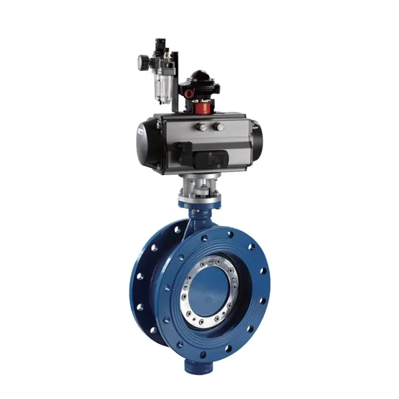 Flange End Stainless Steel 304 AC220V DN50 Metal Seating Pneumatic Butterfly Valve