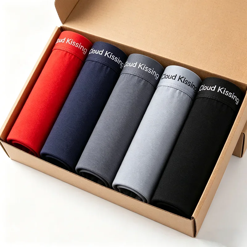 5Pcs Mens Ice Silk Triangle Briefs Cloud Kissing Breathable Elastic Underwear Comfortable Quick Dry All Day Daily Wear