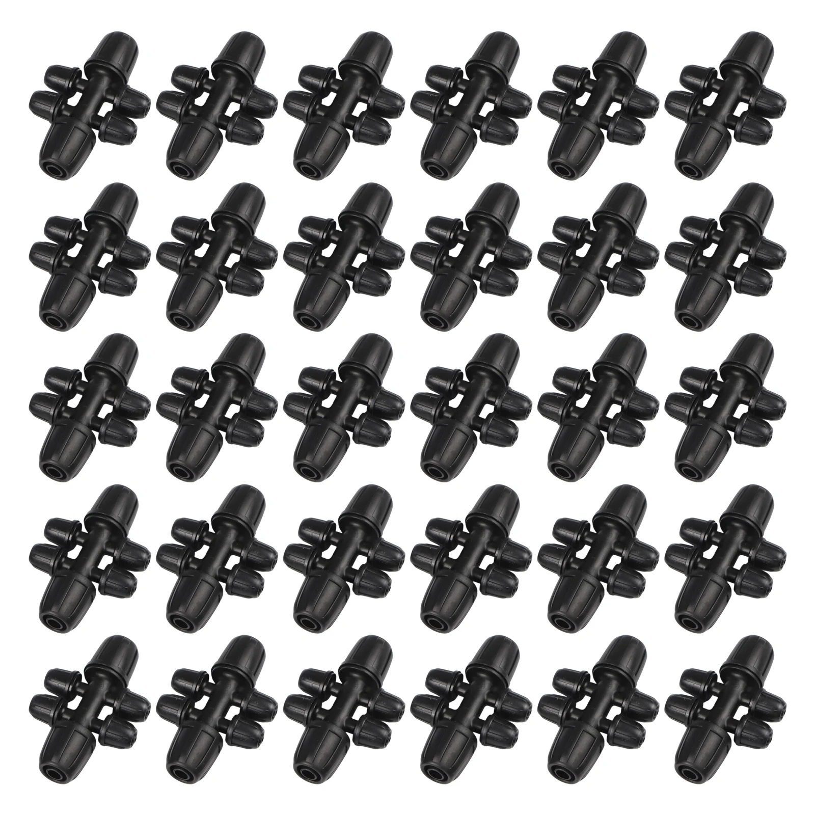 6-Way Barbed Connector Barbed Lock Irrigation Connector Raised Beds Versatile Compatibility For 4 7mm Drip Line