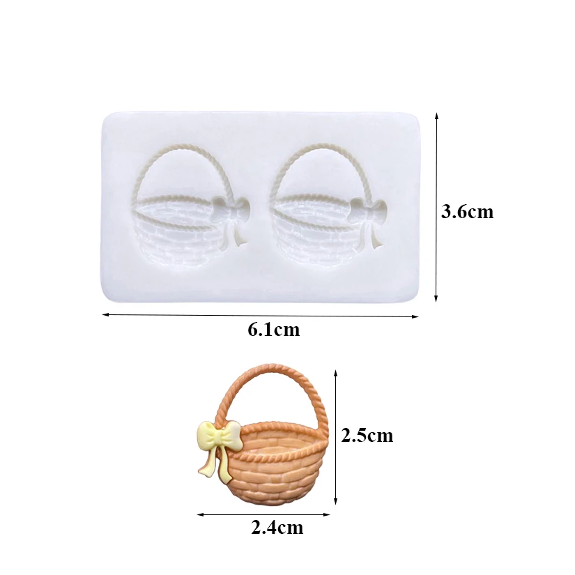 Flower Basket Bowknot Easter Silicone Mold Sugarcraft Chocolate Cupcake Baking Mold Fondant Cake Decorating Tools