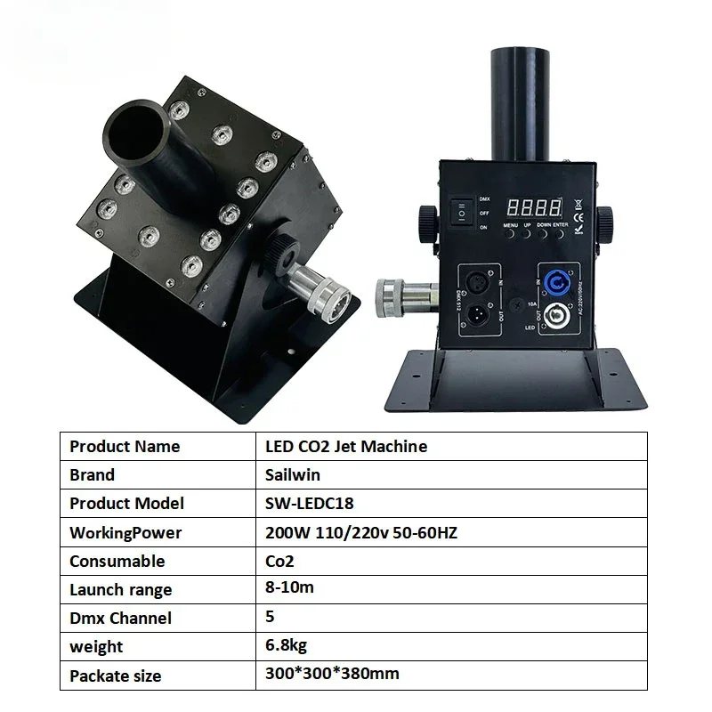 Cheap And Fine Sailwin Stage Light 12X3W RGB Co2 Column LED Smoke Machine For Digital Disco Dj Wedding Rgb Co2 Jet Fog Machine H