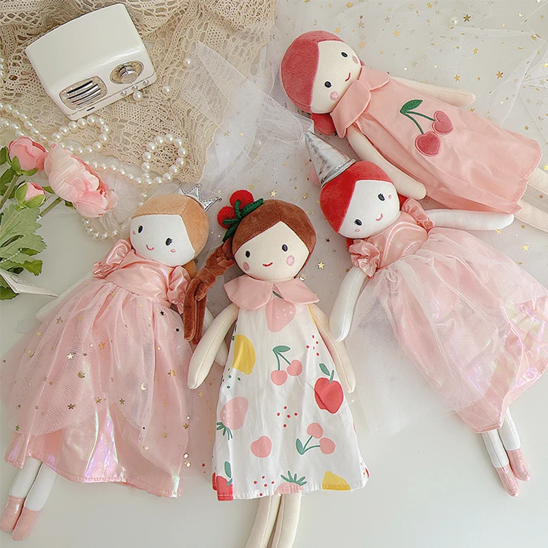 35cm Girl Princess Cloth Toys with Lovely Dress Birthday Gifts for Girls Soft Cuddly Toy Handmade Rag Doll