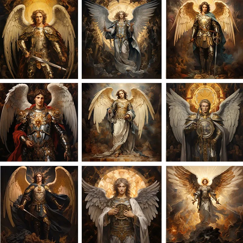 Engelen: Een Uitgebreide Beoordeling van de Archangel St. Michael Vintage Kerkelijke Bijbel Engelen Schildering