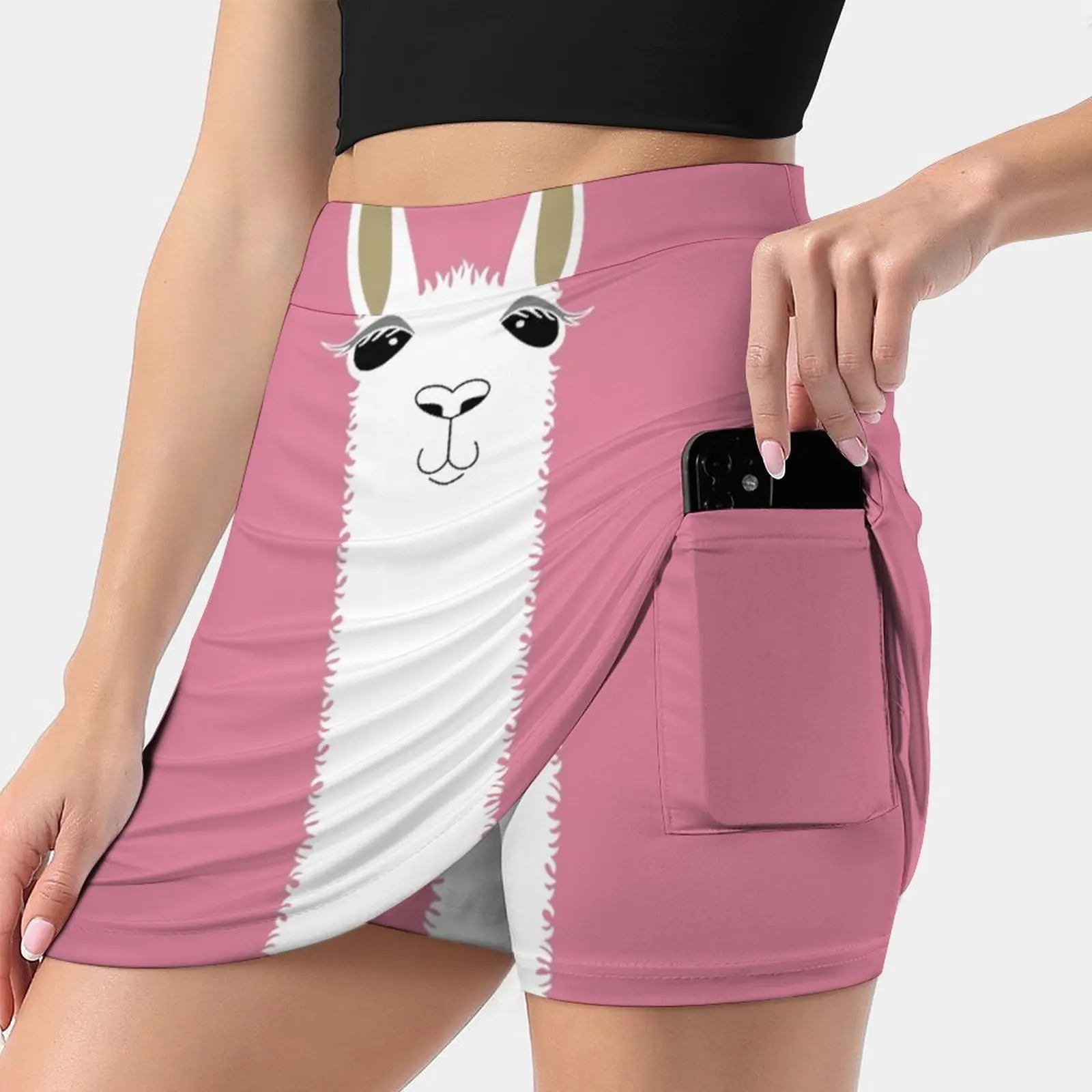 Llama Portrait #5 Korean Fashion Skirt Summer Skirts For Women Light Proof Trouser Skirt Pet Pets Portrait Llama Llamas Alpacas