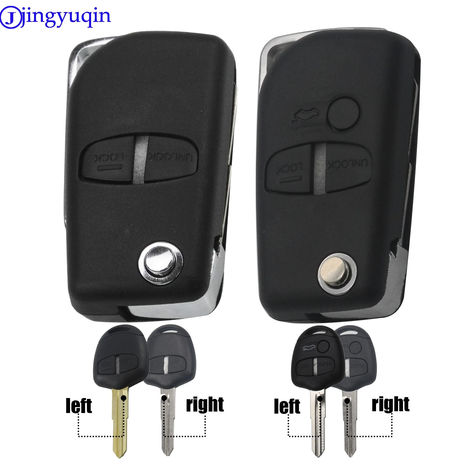 jingyuqin Remote Modified Flip Car Key Case For Mitsubishi Pajero Sport Outlander Grandis LANCER-EX ASX 2/3 Button Fob Shell