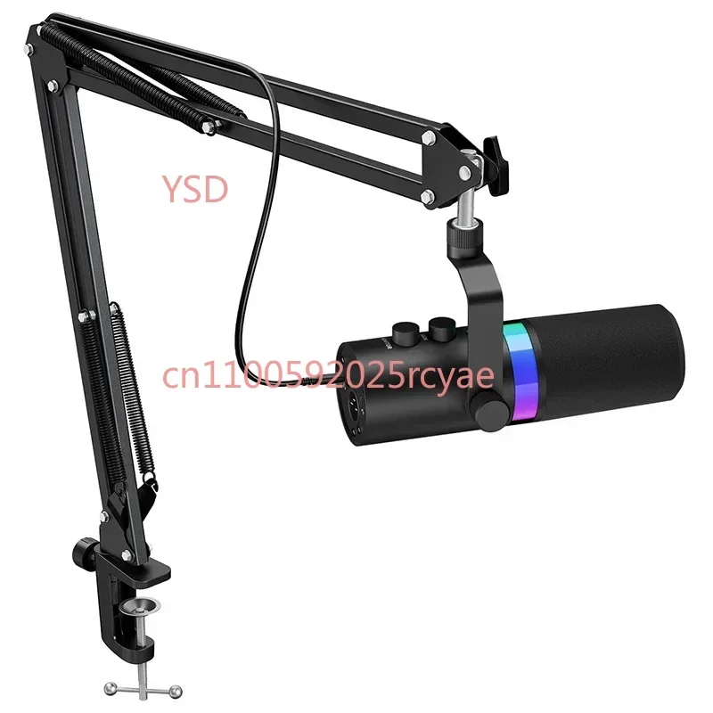 USB XLR Dynamic Microphone Touch mute Headphone Jack Volume Control for  PC Game Sound Card Recording Metal LM20